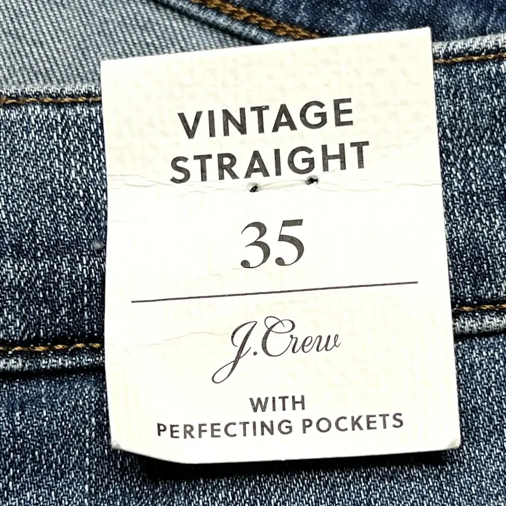 NEW J.Crew Vintage Straight Cropped Jeans Perfecting Pockets size 35